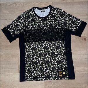 Fendi Black and Green Camouflage Short Sleeve Tee